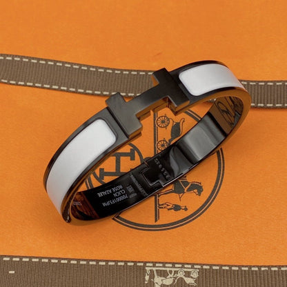 [Charm Aries Jewelry]H BRACELET 12MM BLACK WHITE CERAMIC