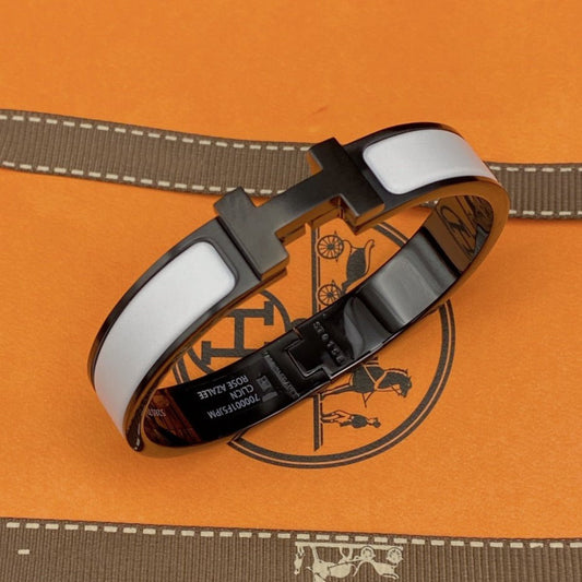 [Charm Aries Jewelry]H BRACELET 12MM BLACK WHITE CERAMIC