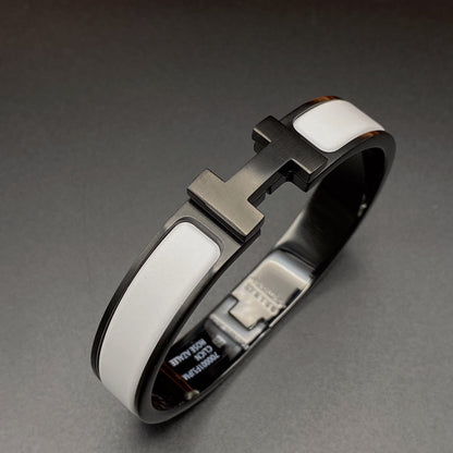 [Charm Aries Jewelry]H BRACELET 12MM BLACK WHITE CERAMIC