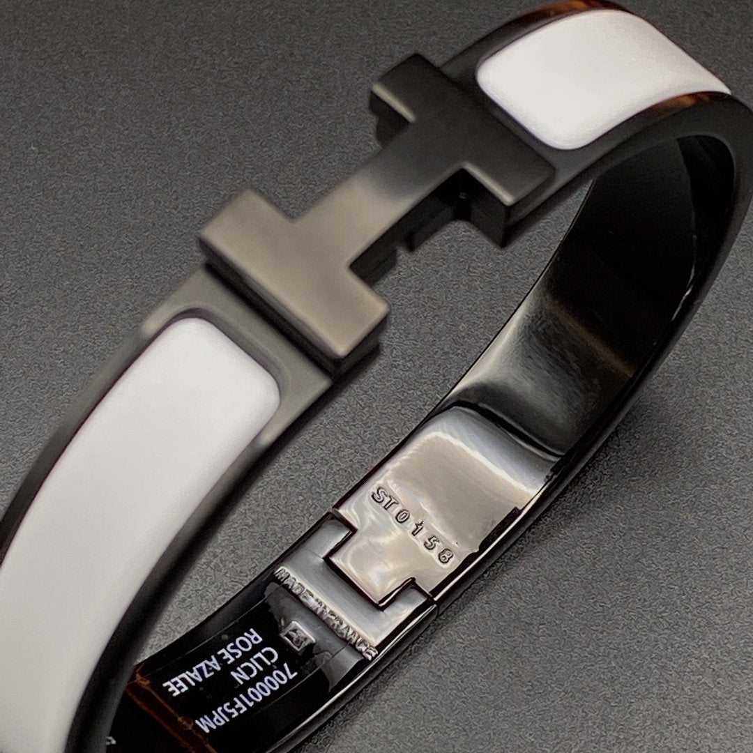 [Charm Aries Jewelry]H BRACELET 12MM BLACK WHITE CERAMIC