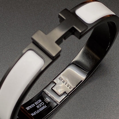 [Charm Aries Jewelry]H BRACELET 12MM BLACK WHITE CERAMIC