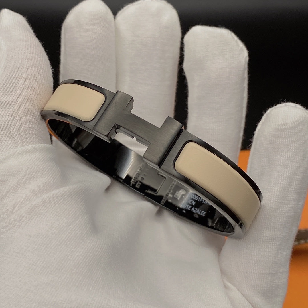 [Charm Aries Jewelry]H BRACELET 12MM BLACK BEIGE CERAMIC
