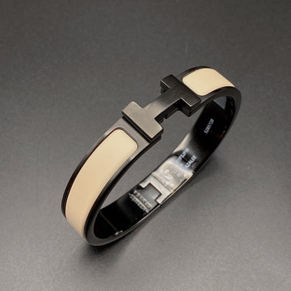 [Charm Aries Jewelry]H BRACELET 12MM BLACK BEIGE CERAMIC
