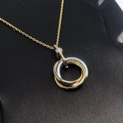 [Charm Aries Jewelry]TRINITY SILVER GOLD PINK GOLD NECKLACE