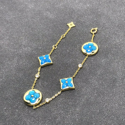 [Charm Aries Jewelry]STAR AND SUN TURQUOISE 4 MOTIFS 3 DIAMONDS