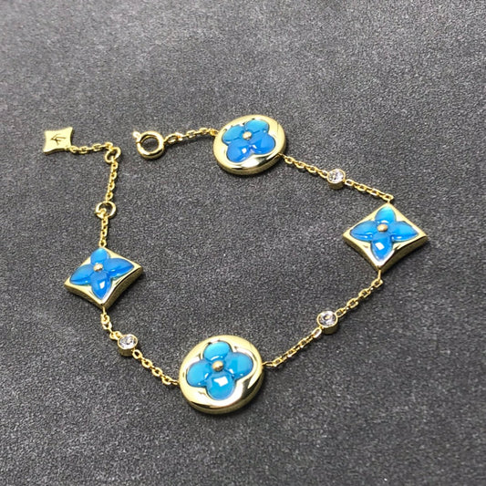 [Charm Aries Jewelry]STAR AND SUN TURQUOISE 4 MOTIFS 3 DIAMONDS