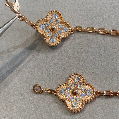 [Charm Aries Jewelry]CLOVER 5 MOTIFS  FULL DIAMOND BRACELET