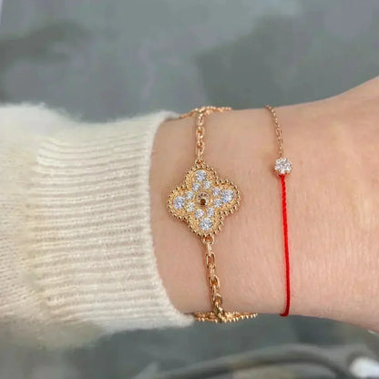 [Charm Aries Jewelry]CLOVER 5 MOTIFS  FULL DIAMOND BRACELET