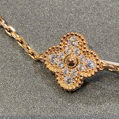 [Charm Aries Jewelry]CLOVER 5 MOTIFS  FULL DIAMOND BRACELET