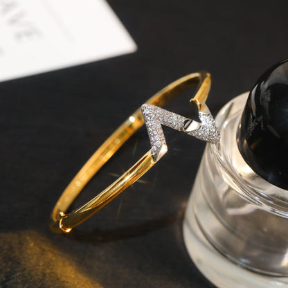 [Charm Aries Jewelry]VOLTE UPSITE DOWN GOLD DIAMOND BRACELET