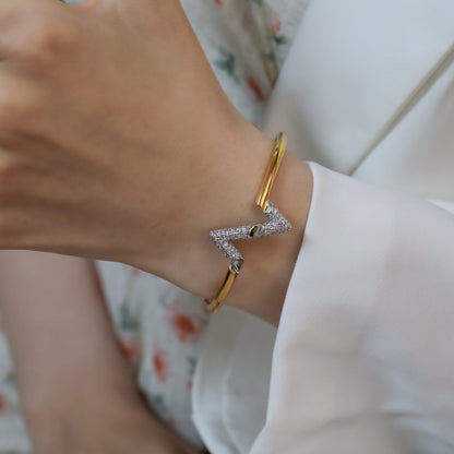 [Charm Aries Jewelry]VOLTE UPSITE DOWN GOLD DIAMOND BRACELET