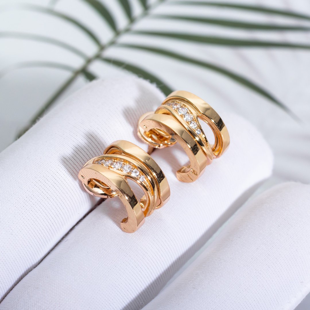 [Charm Aries Jewelry]ZERO 1 PINK GOLD DIAMONDS EARRINGS
