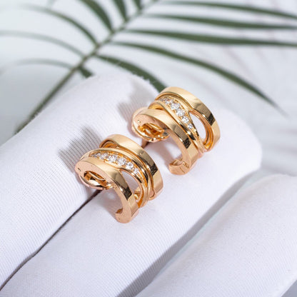 [Charm Aries Jewelry]ZERO 1 PINK GOLD DIAMONDS EARRINGS