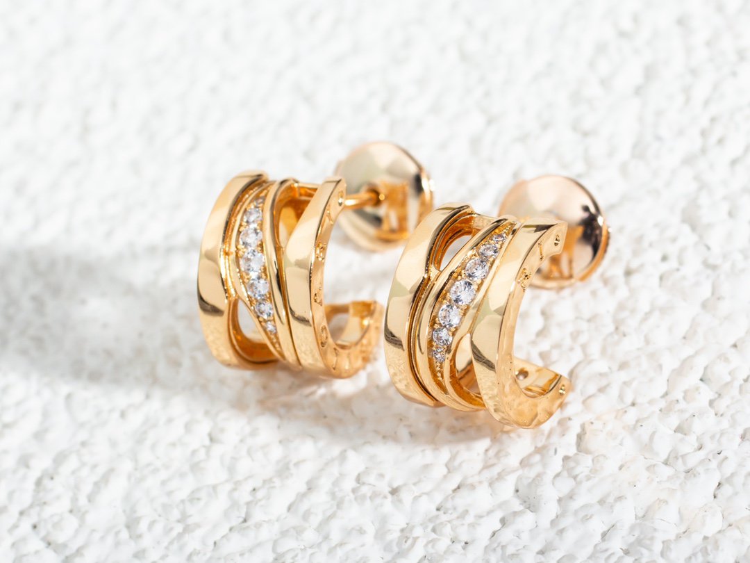 [Charm Aries Jewelry]ZERO 1 PINK GOLD DIAMONDS EARRINGS