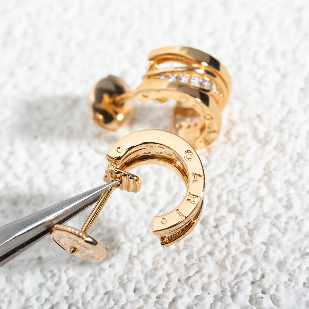 [Charm Aries Jewelry]ZERO 1 PINK GOLD DIAMONDS EARRINGS