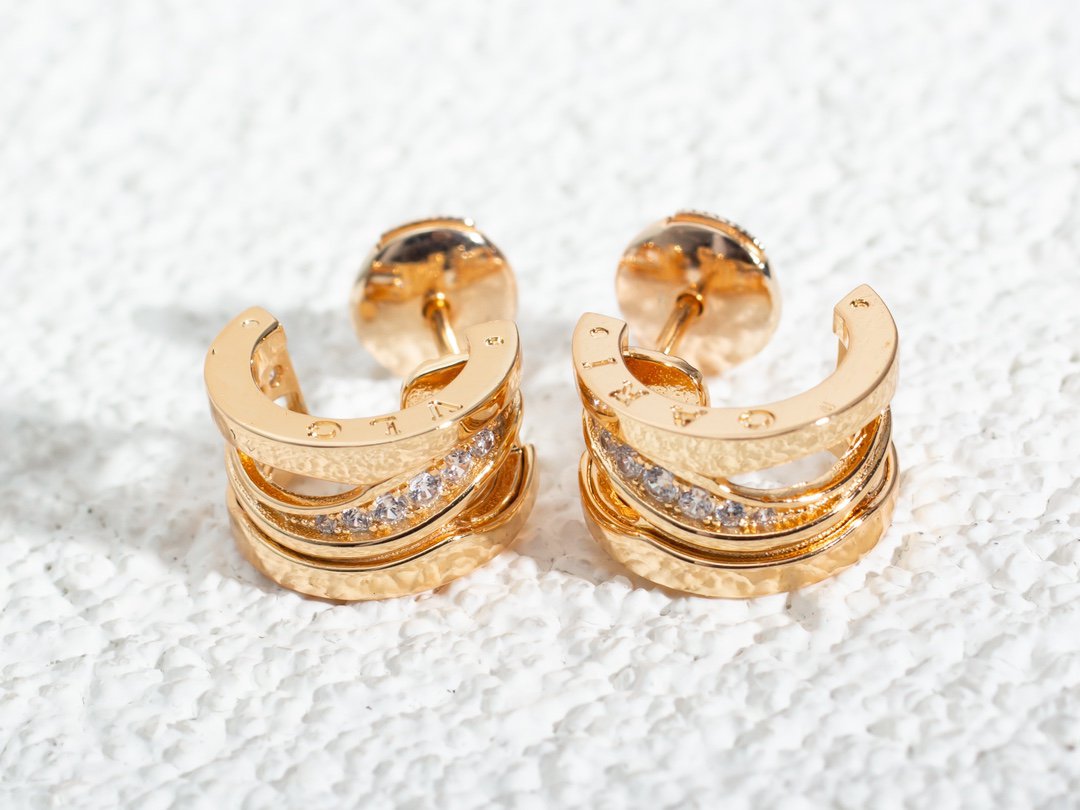 [Charm Aries Jewelry]ZERO 1 PINK GOLD DIAMONDS EARRINGS