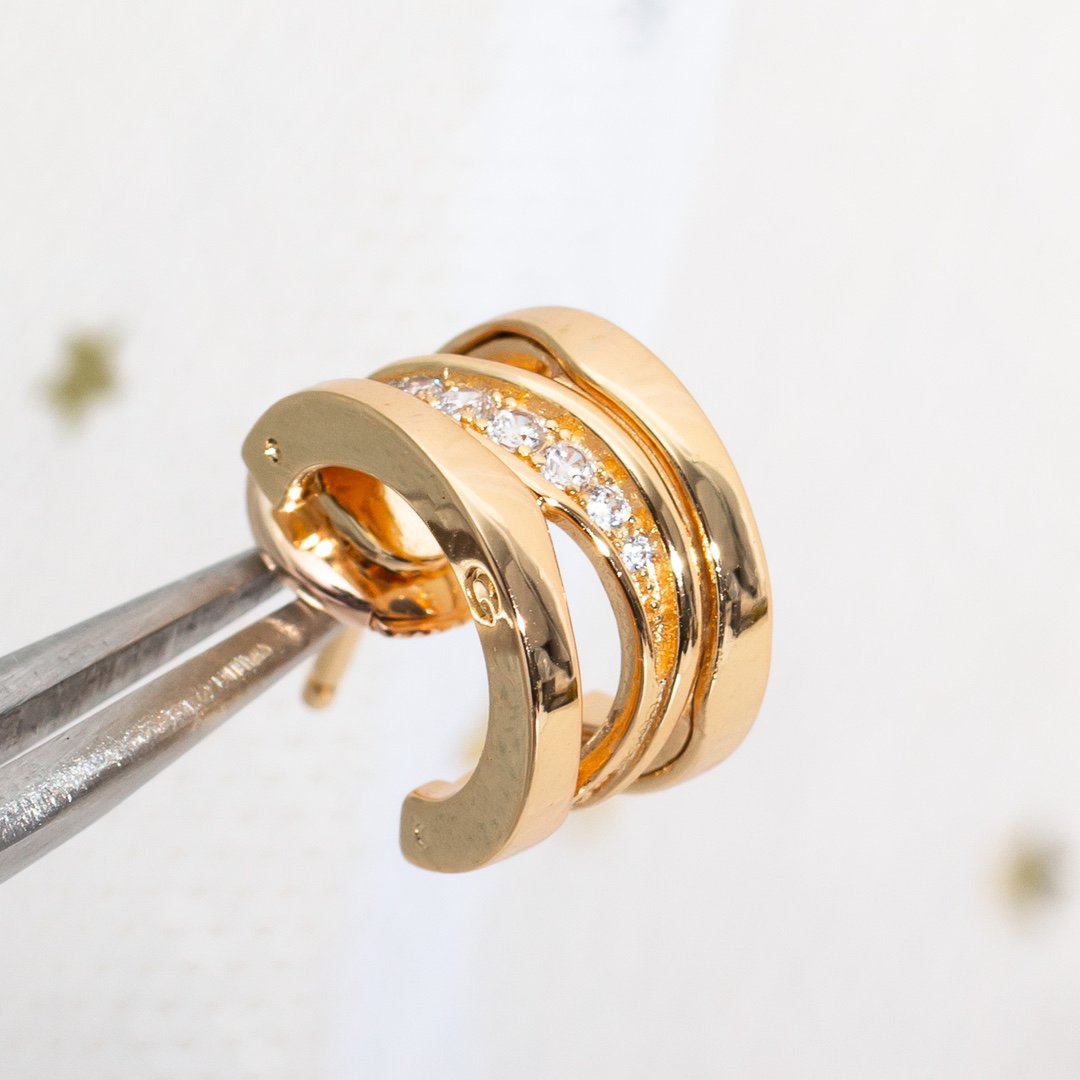 [Charm Aries Jewelry]ZERO 1 PINK GOLD DIAMONDS EARRINGS