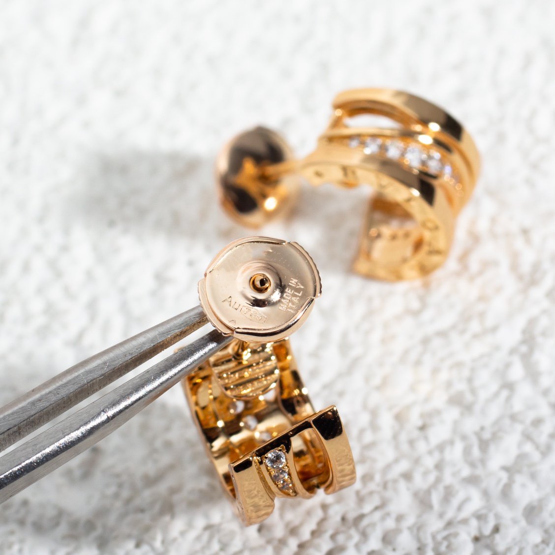 [Charm Aries Jewelry]ZERO 1 PINK GOLD DIAMONDS EARRINGS