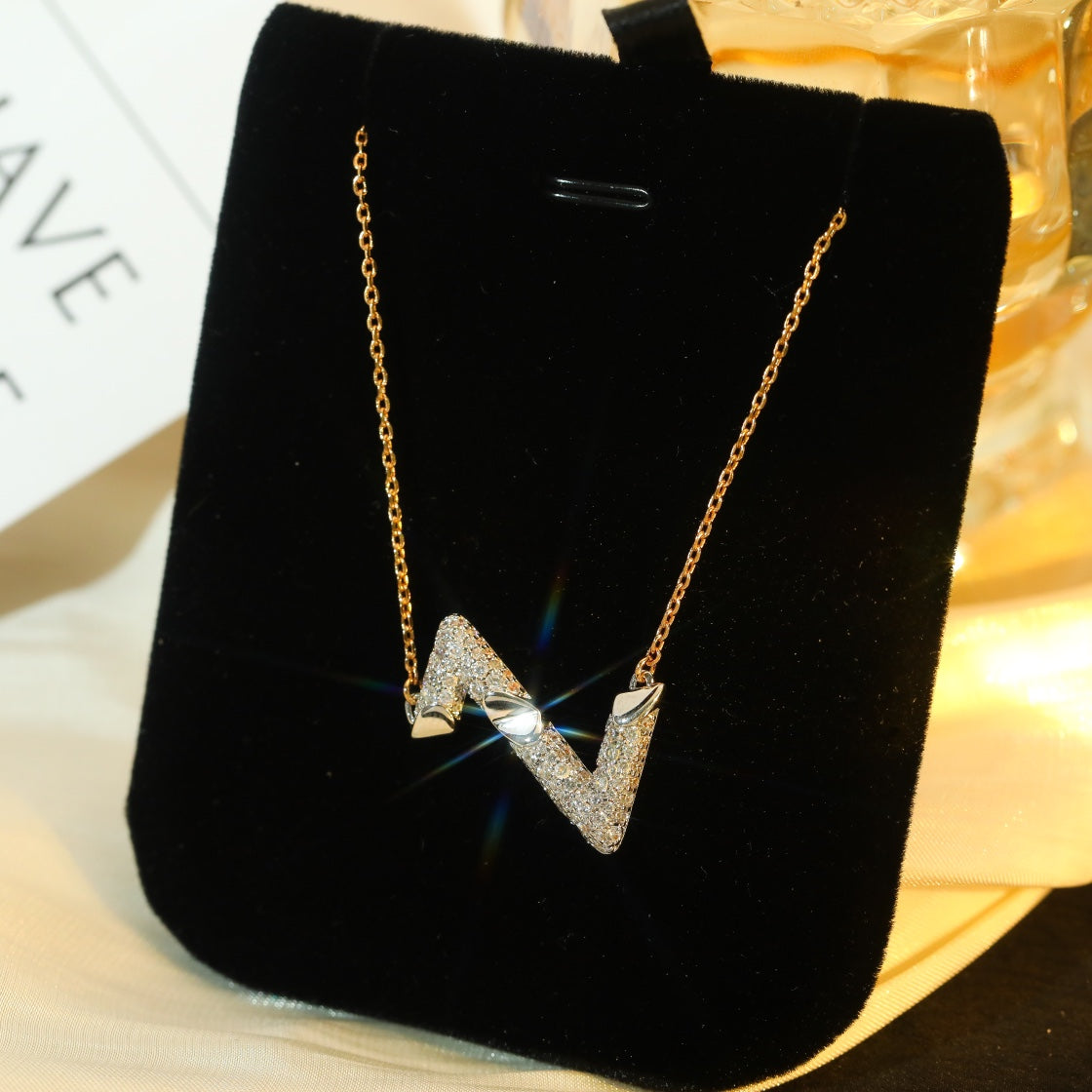 [Charm Aries Jewelry]VOLT SILVER DIAMOND PEDANT NECKLACE