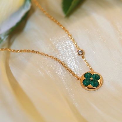 [Charm Aries Jewelry]SUN PEDANT PINK GOLD 1 DIAMOND NECKLACE