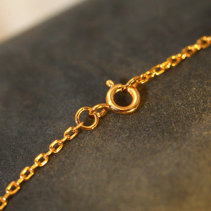 [Charm Aries Jewelry]SUN PEDANT PINK GOLD 1 DIAMOND NECKLACE