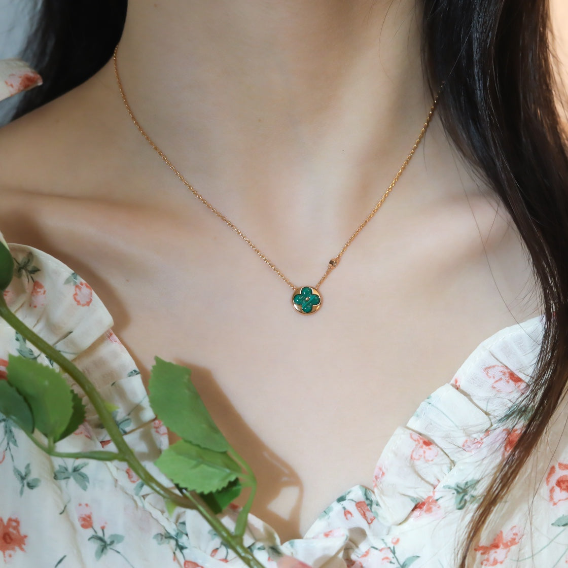 [Charm Aries Jewelry]SUN PEDANT PINK GOLD 1 DIAMOND NECKLACE