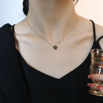 [Charm Aries Jewelry]SUN PEDANT PINK GOLD 1 DIAMOND NECKLACE