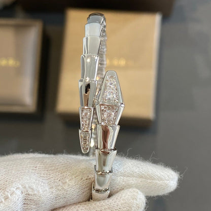 [Charm Aries Jewelry]SERPENTI BRACELET DIAMONDS SILVER
