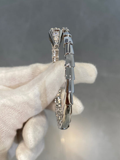 [Charm Aries Jewelry]SERPENTI BRACELET DIAMONDS SILVER