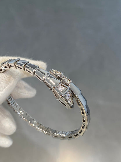 [Charm Aries Jewelry]SERPENTI BRACELET DIAMONDS SILVER