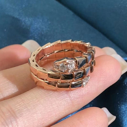 [Charm Aries Jewelry]SERPENTS DOUBLE ROW DIAMOND RING