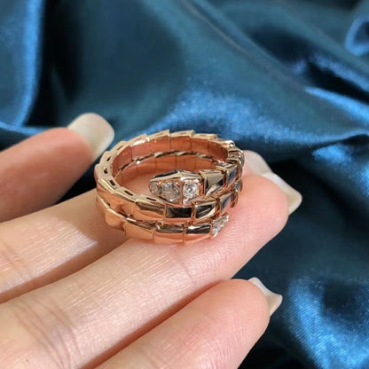 [Charm Aries Jewelry]SERPENTS DOUBLE ROW DIAMOND RING