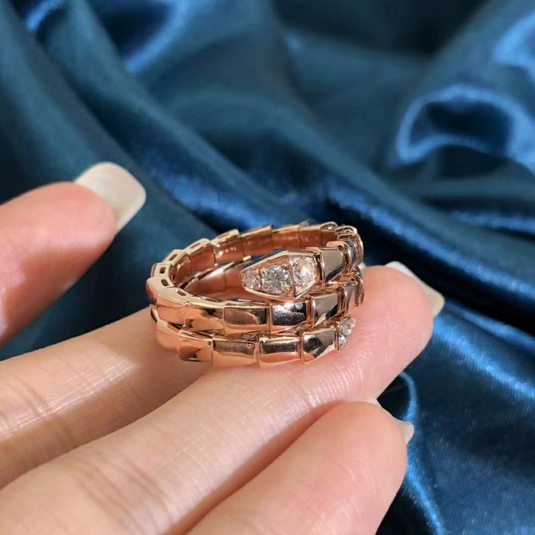 [Charm Aries Jewelry]SERPENTS DOUBLE ROW DIAMOND RING
