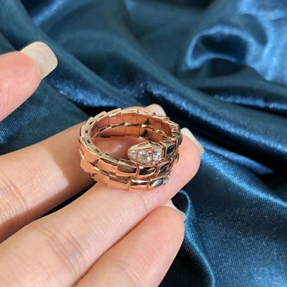 [Charm Aries Jewelry]SERPENTS DOUBLE ROW DIAMOND RING
