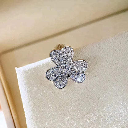 [Charm Aries Jewelry]CLOVER COMOS DIAMOND EARRINGS SILVER