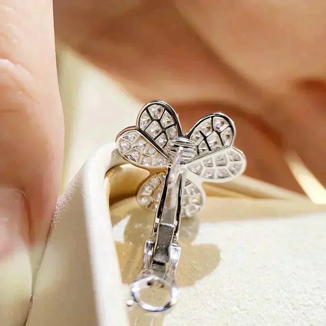 [Charm Aries Jewelry]CLOVER COMOS DIAMOND EARRINGS SILVER