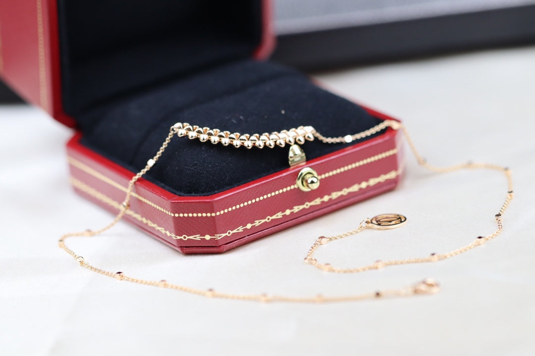 [Charm Aries Jewelry]CLASH PINK GOLD NECKLACE
