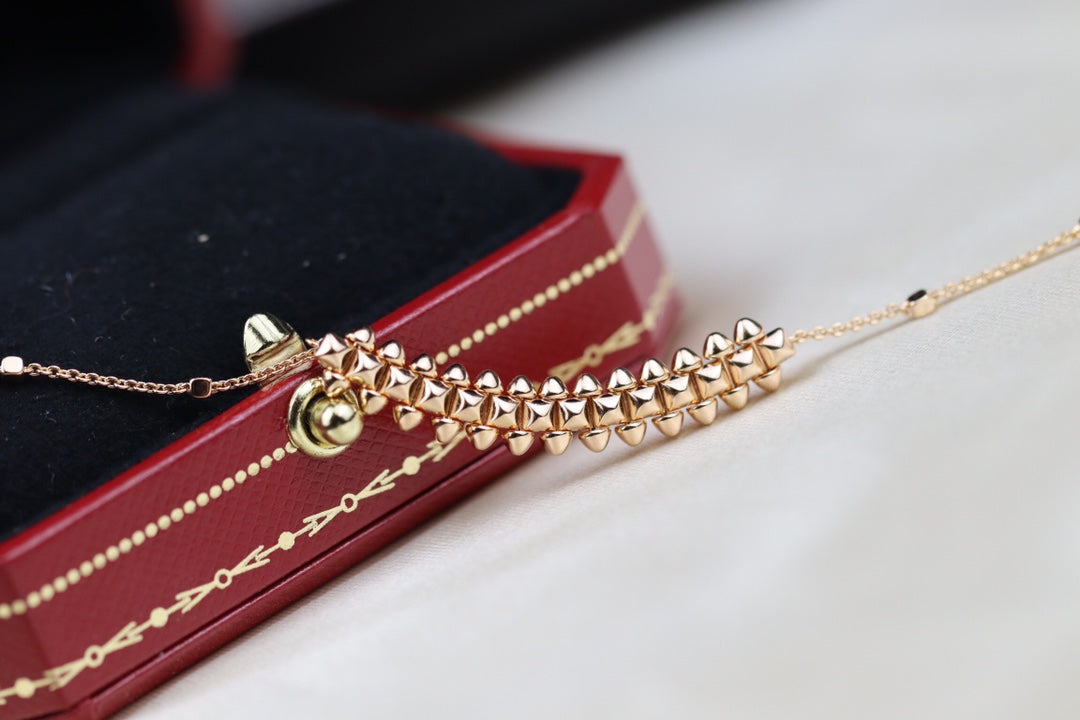 [Charm Aries Jewelry]CLASH PINK GOLD NECKLACE