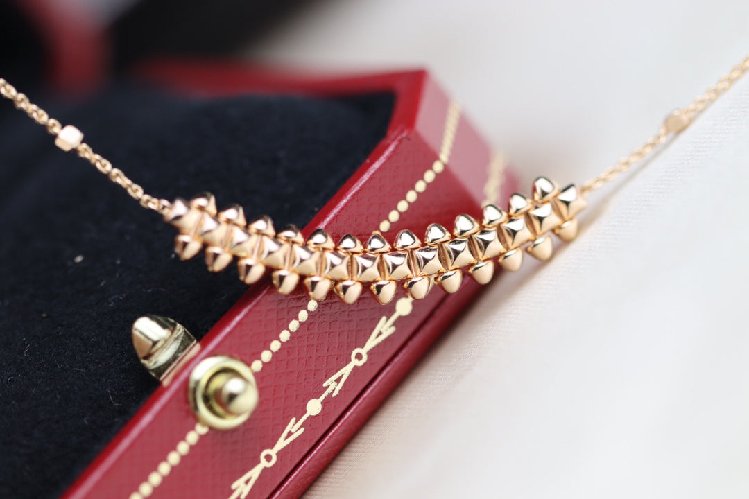 [Charm Aries Jewelry]CLASH PINK GOLD NECKLACE