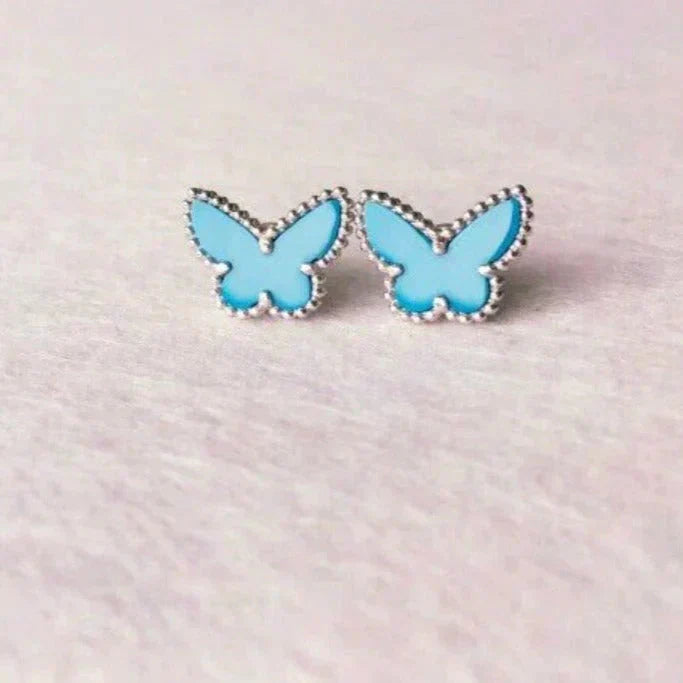 [Charm Aries Jewelry]BUTTERFLY TURQUOISE EARRINGS SILVER