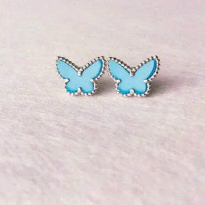[Charm Aries Jewelry]BUTTERFLY TURQUOISE EARRINGS SILVER