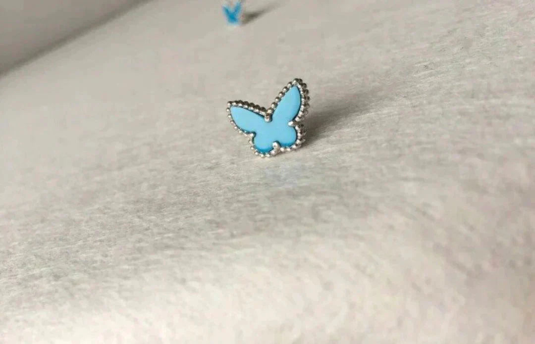 [Charm Aries Jewelry]BUTTERFLY TURQUOISE EARRINGS SILVER