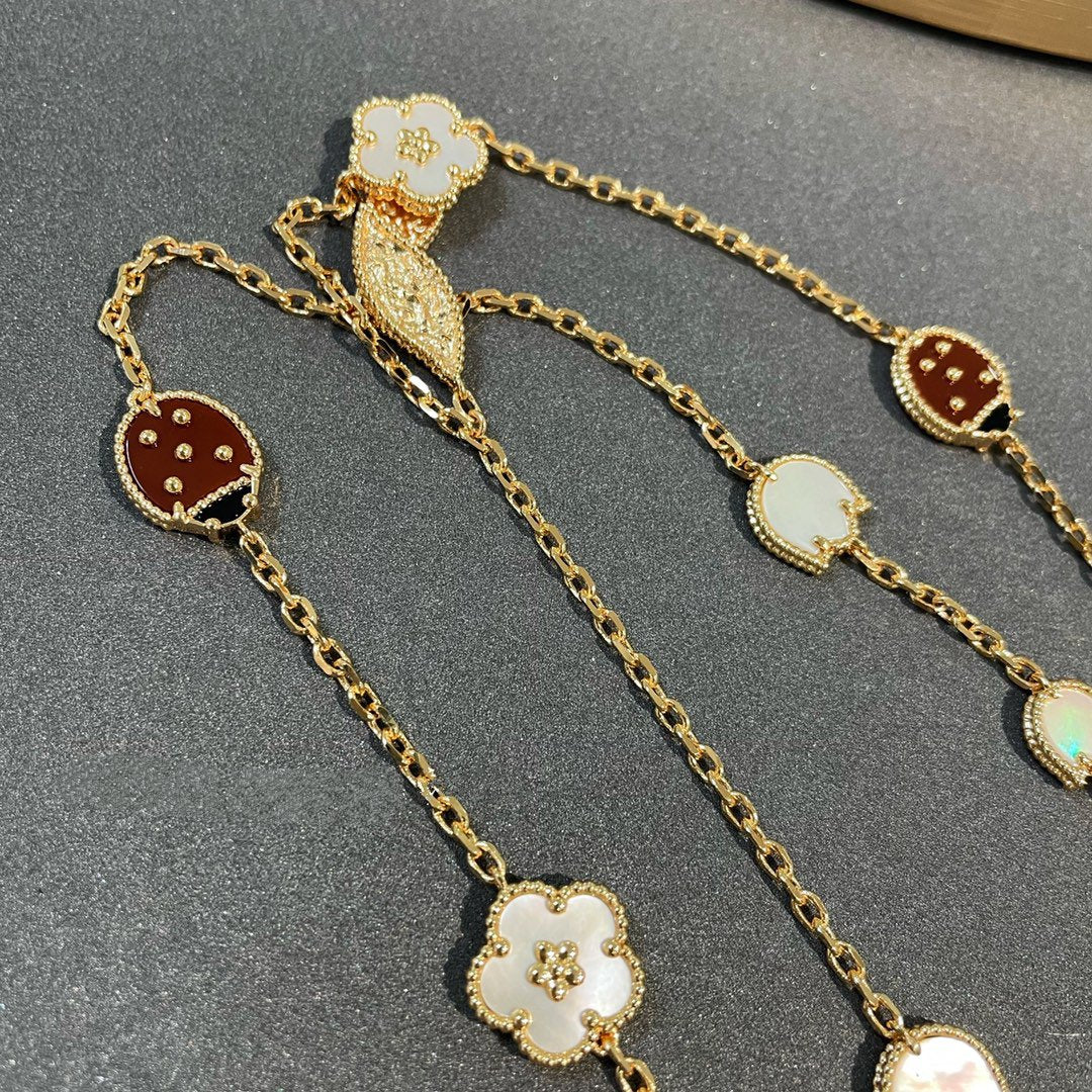 [Charm Aries Jewelry]LUCKY SPRING 15 MOTIFS GOLD NECKLACE
