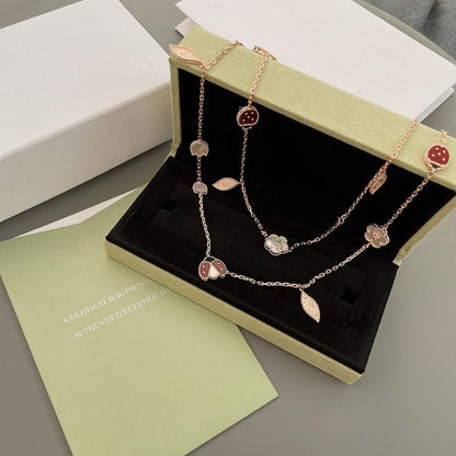 [Charm Aries Jewelry]LUCKY SPRING 15 MOTIFS ROSE GOLD NECKLACE