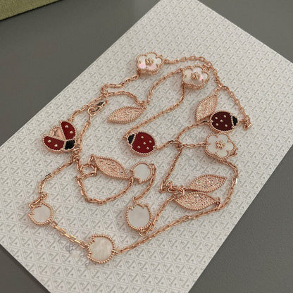[Charm Aries Jewelry]LUCKY SPRING 15 MOTIFS ROSE GOLD NECKLACE