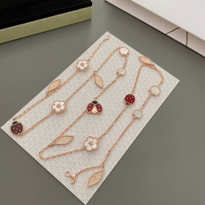 [Charm Aries Jewelry]LUCKY SPRING 15 MOTIFS ROSE GOLD NECKLACE