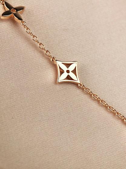 [Charm Aries Jewelry]STAR AND SUN 7 MOTIFS GOLD BRACELET