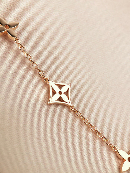 [Charm Aries Jewelry]STAR AND SUN 7 MOTIFS GOLD BRACELET
