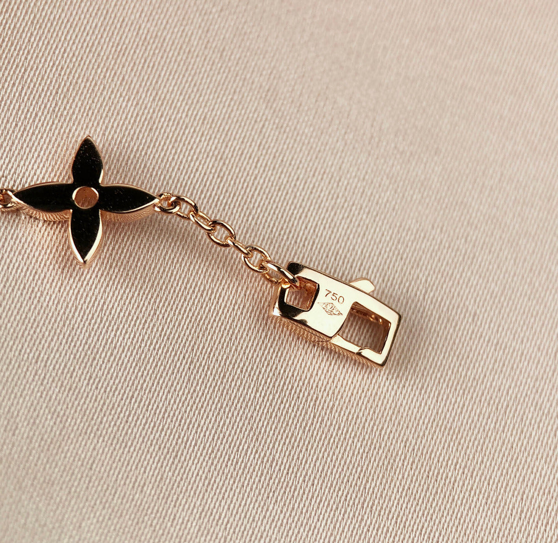[Charm Aries Jewelry]STAR AND SUN 7 MOTIFS GOLD BRACELET