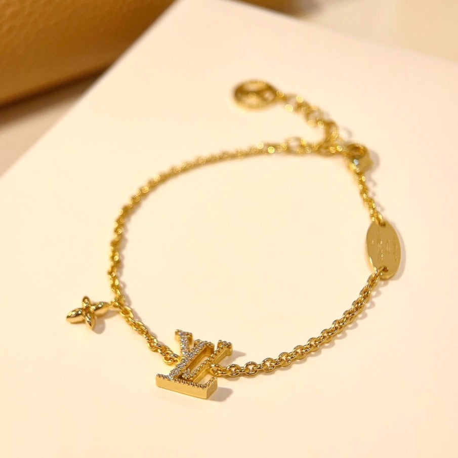 [Charm Aries Jewelry]LOGO STAR MOTIF GOLD BRACELET